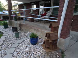 View of covered porch