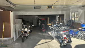 Garage featuring a garage door opener