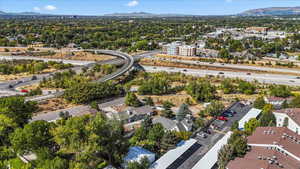 Aerial view of a mountainous background