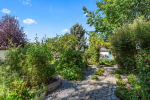 View of yard featuring a vegetable garden