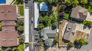 Aerial perspective of suburban area