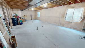 Unfinished basement area