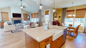 Kitchen island with farmhouse sink