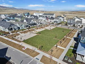 Aerial perspective of suburban area