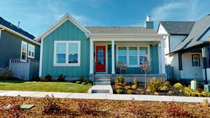 View of back patio and pergola style covering