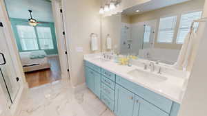 Primary bathroom with double sinks