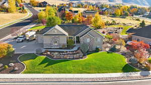 Aerial view of residential area