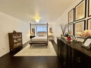 Bedroom featuring dark wood-style floors