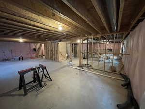 Unfinished below grade area with stairs