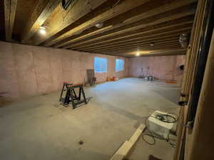 View of below grade area