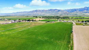 View of rural area with mountains and extensive farmland