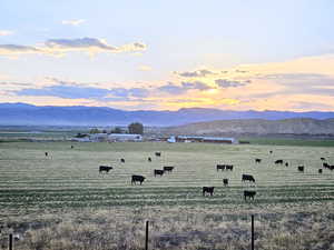 Mountain view with a pastoral area and rural landscape