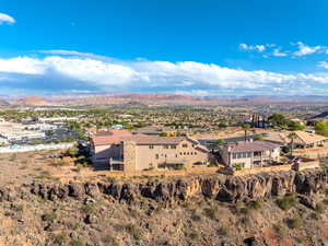 View of mountain background with nearby suburban area