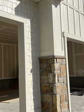 Exterior view of stone siding