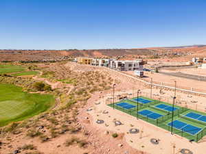 Bird's eye view of a desert landscape