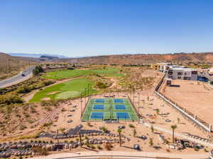 Bird's eye view of a mountain backdrop