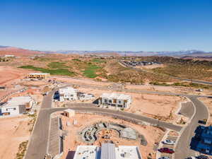 Drone / aerial view of a mountain backdrop