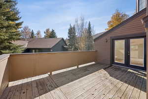 Deck featuring french doors