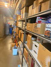Storage area with water heater