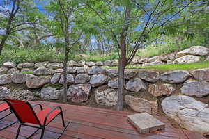 View of wooden deck
