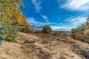 View of yard with a mountain view