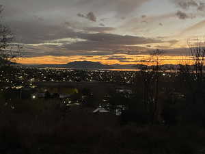 Standing in the lot at sunset - mountain and lake view