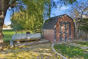 Propane tank and well pump house