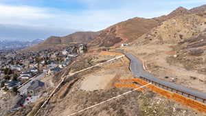 Mountain view featuring nearby suburban area