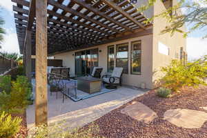 View of patio / terrace with a pergola
