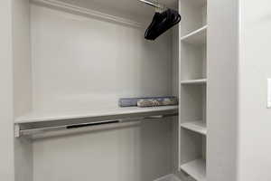 View of walk in closet