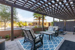 View of patio / terrace with a pergola