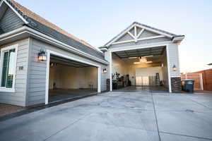 Garage with driveway