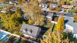 Aerial perspective of suburban area