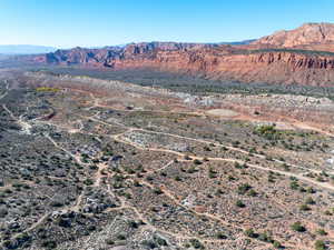 View of mountain background with a desert landscape and rural landscape