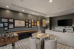 Game room featuring recessed lighting