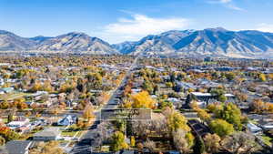 Mountain view featuring nearby suburban area