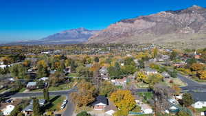 Aerial view looking North with Ben Lomond in the background.