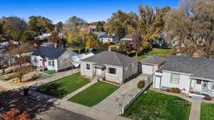 Aerial view of residential area