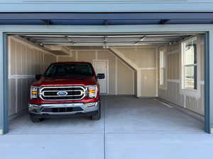 Garage with driveway