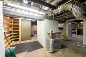 View of unfinished basement