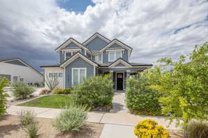 Craftsman house with board and batten siding