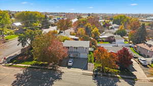 Aerial view of residential area