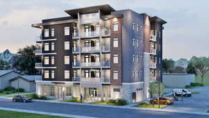 View of apartment building / complex with a mountain view