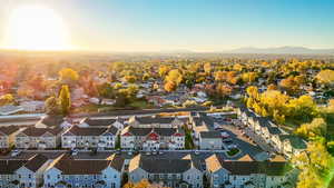 Aerial view of residential area