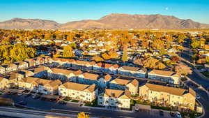 Bird's eye view of a mountain backdrop