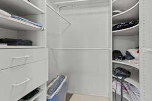 View of walk in closet