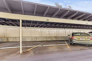 View of covered parking lot