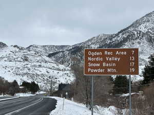 Exterior view of a mountainous background