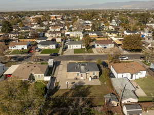 Aerial perspective of suburban area