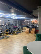 Full barber's Chair setup, with hair wash stations.